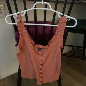 Wild Fable Coral Ruffled Sleeveless Blouse